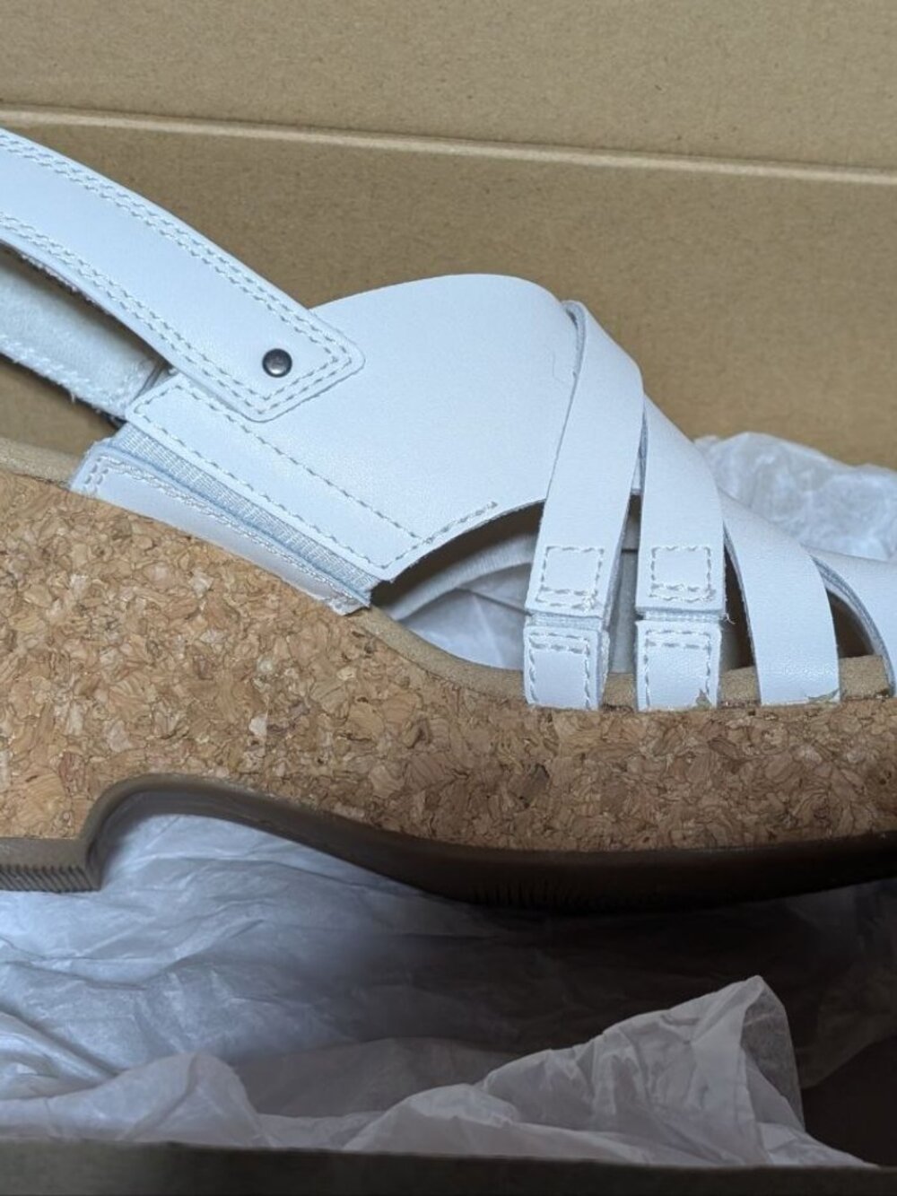 Clarks Giselle Ivy Wedge Sandal White US Size 7.5 - Picture 7 of 14